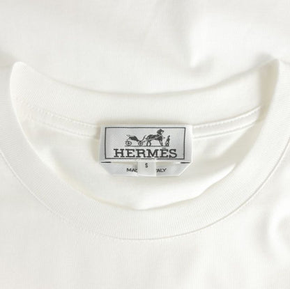 Hermes Etrier en Fragments Crew Neck T-Shirt Short Sleeve White — view 6