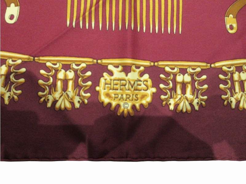 Hermes Scarf Carre 90 Yellow Golden Knight Red — view 6