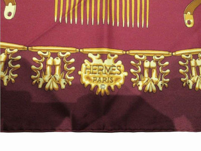 Hermes Scarf Carre 90 Yellow Golden Knight Red — view 6