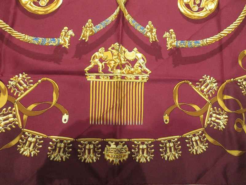 Hermes Scarf Carre 90 Yellow Golden Knight Red — view 4