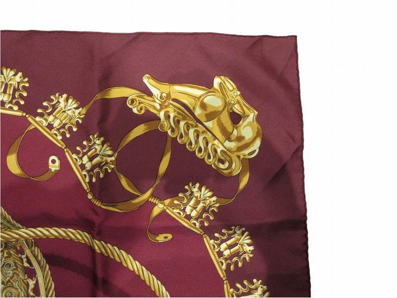 Hermes Scarf Carre 90 Yellow Golden Knight Red — view 2
