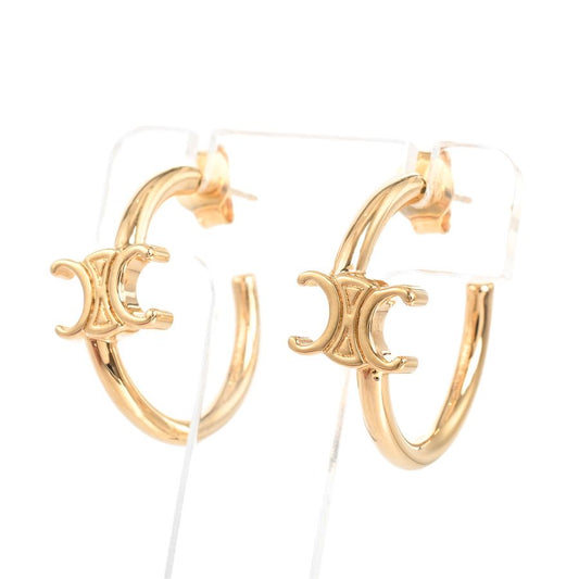 Celine Earrings Triomphe Asymmetric Hoop