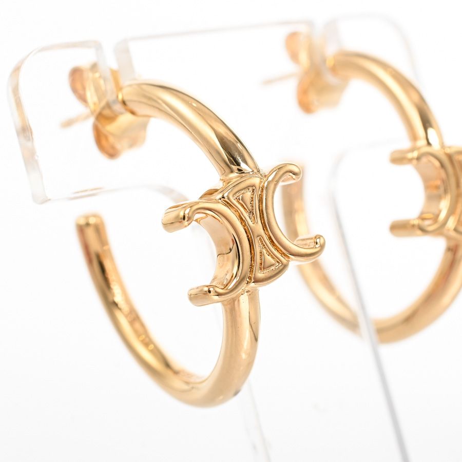 Celine Earrings Triomphe Asymmetric Hoop — view 2