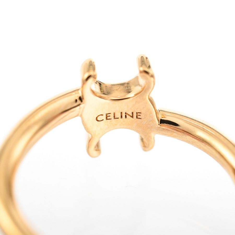 Celine Earrings Triomphe Asymmetric Hoop — view 4