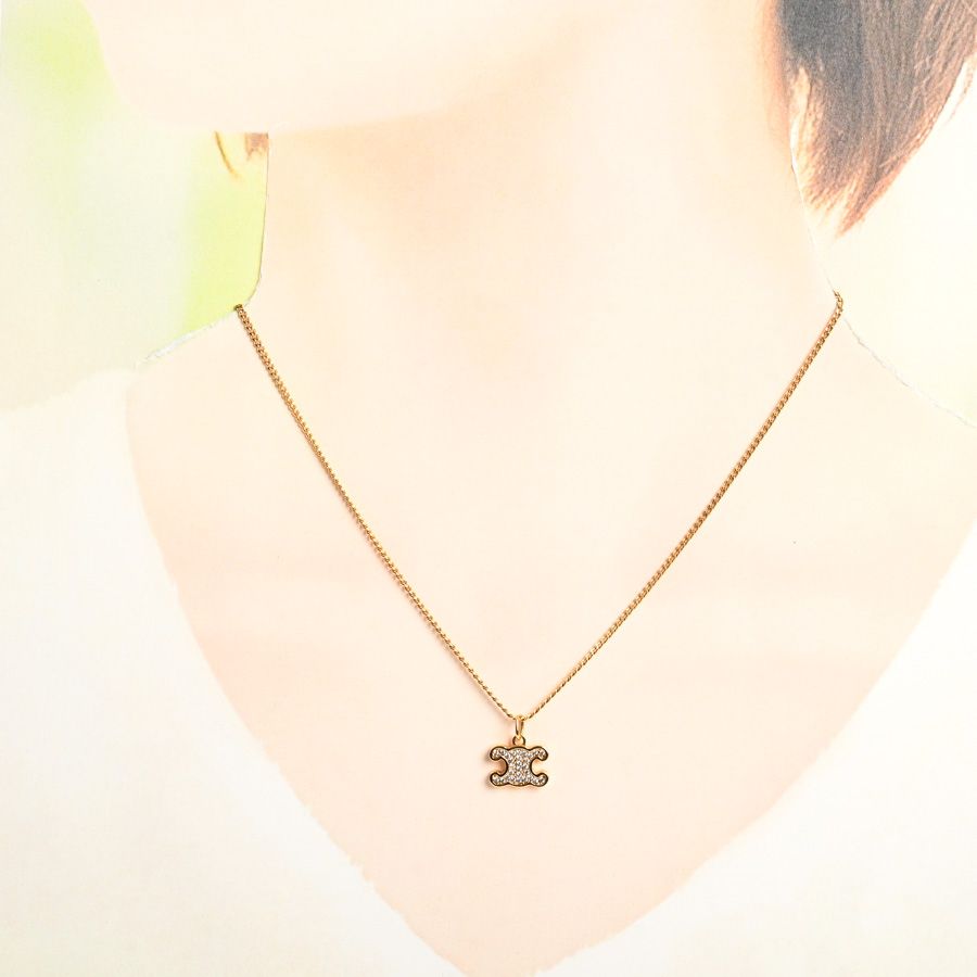 Celine Necklace Triomphe Rhinestone — view 6
