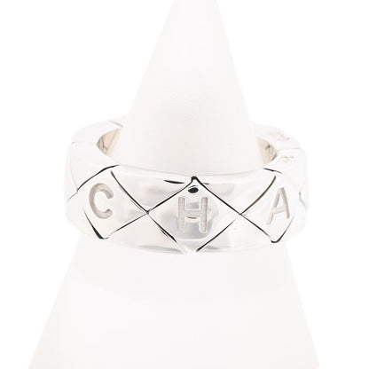 Chanel Ring Quilted White Gold