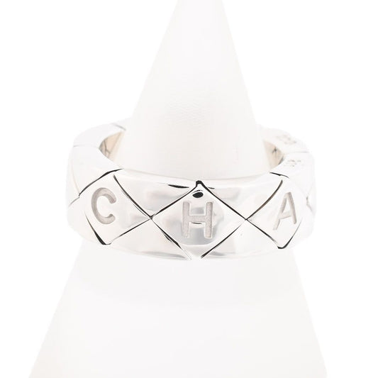 Chanel Ring Quilted White Gold