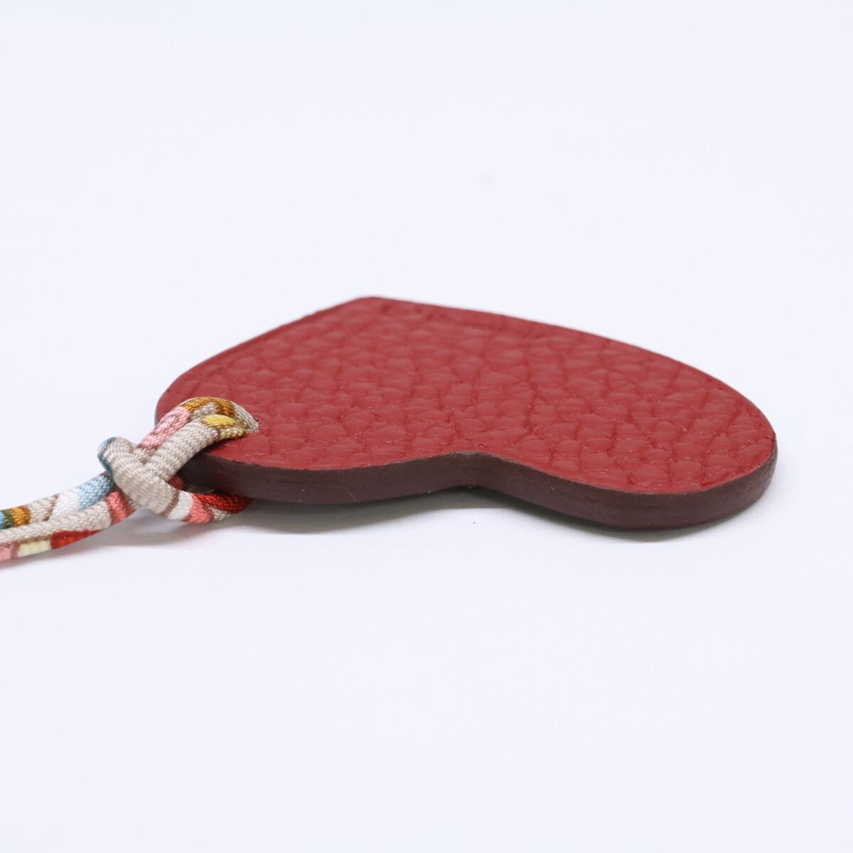 Hermes Petit Ash Taurillon Clemence Epsom Heart Motif Bag Charm — view 4