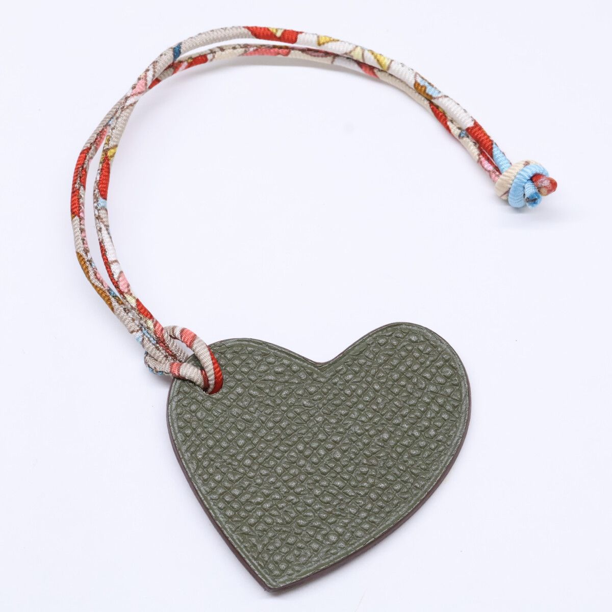 Hermes Petit Ash Taurillon Clemence Epsom Heart Motif Bag Charm — view 7