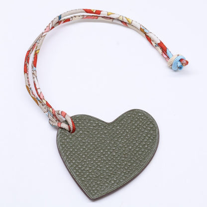 Hermes Petit Ash Taurillon Clemence Epsom Heart Motif Bag Charm — view 7