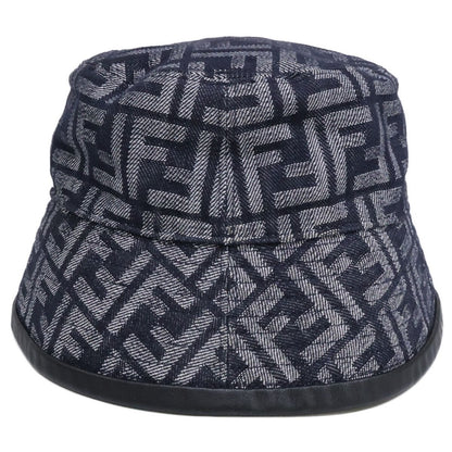 Fendi Zucca Pattern FF Logo Denim Bucket Hat — view 3