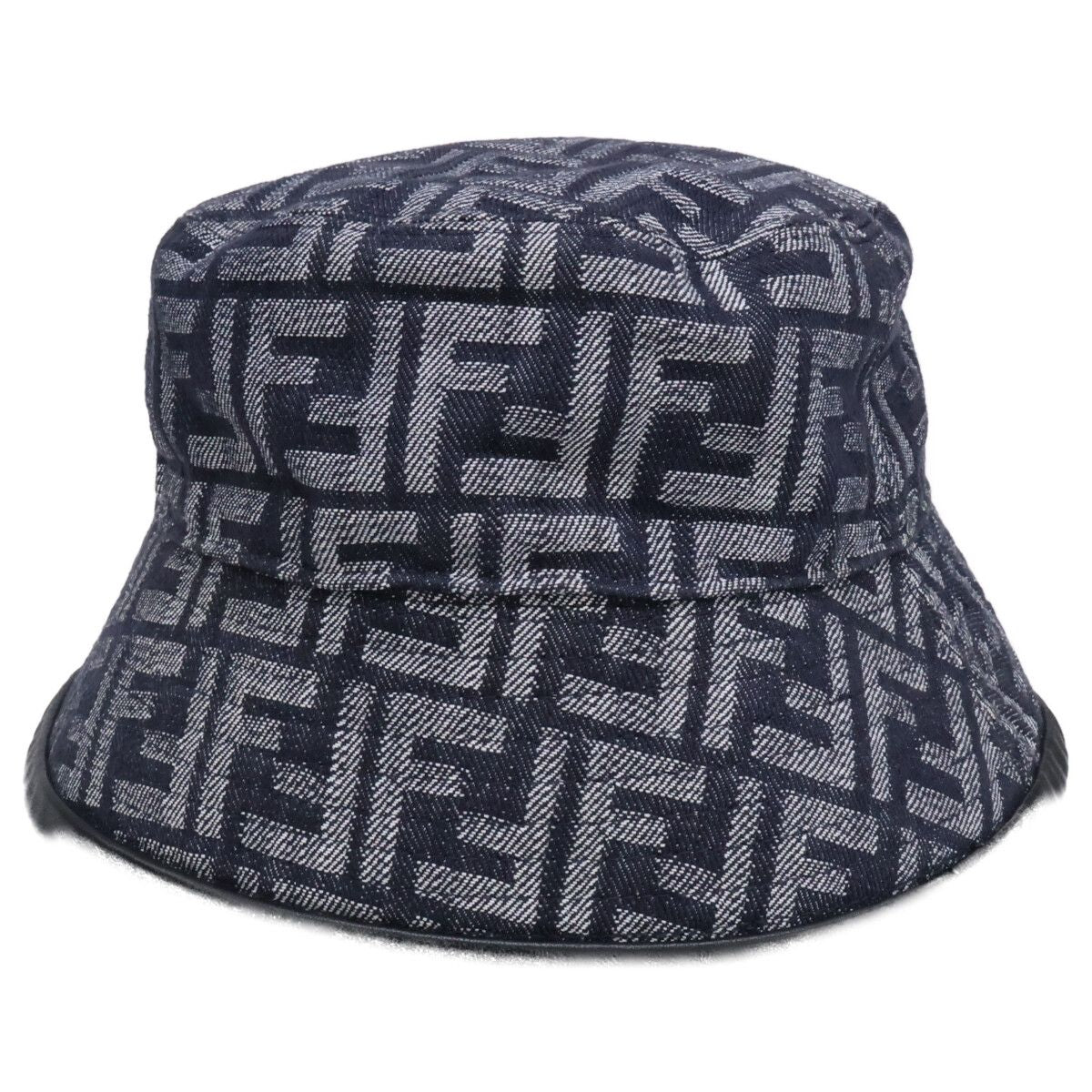 Fendi Zucca Pattern FF Logo Denim Bucket Hat — view 2