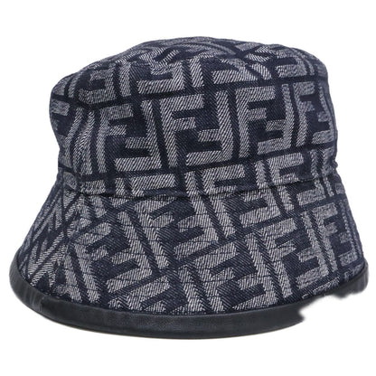 Fendi Zucca Pattern FF Logo Denim Bucket Hat