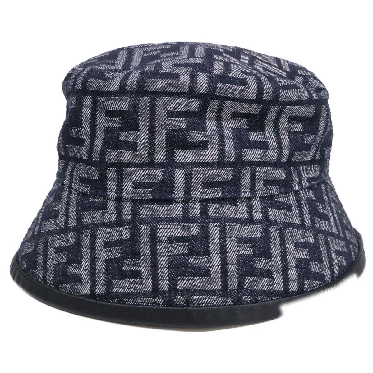 Fendi Zucca Pattern FF Logo Denim Bucket Hat — view 4
