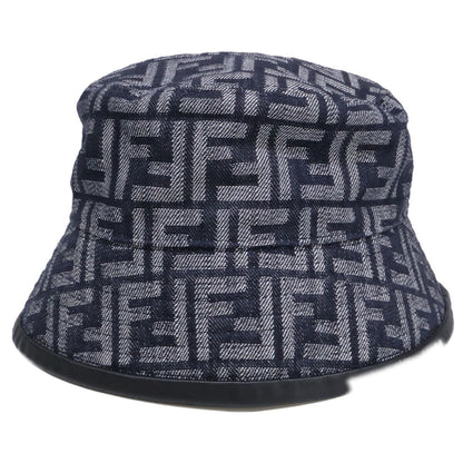 Fendi Zucca Pattern FF Logo Denim Bucket Hat — view 4