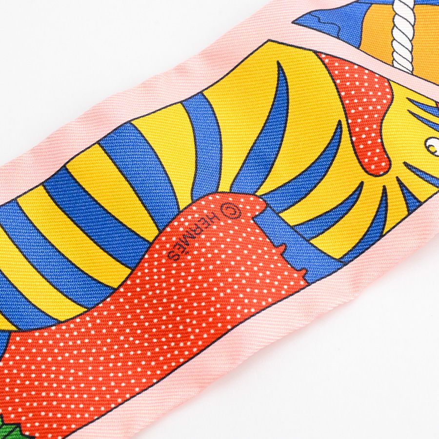 Hermes Scarf Twilly Scarves Pink — view 5