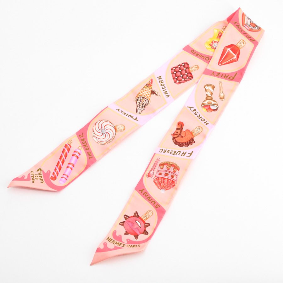 Hermes Scarf Twilly Scarves Pink — view 2