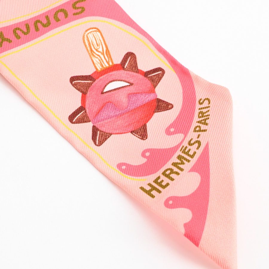 Hermes Scarf Twilly Scarves Pink — view 3