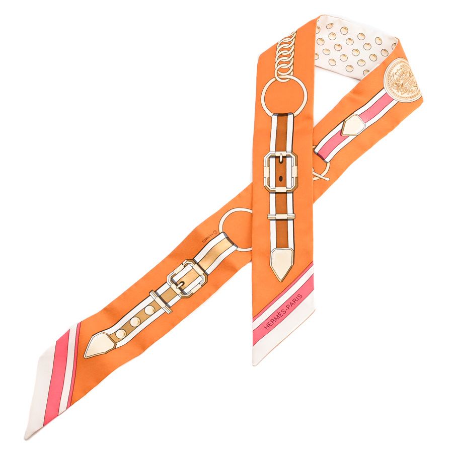 Hermes Scarf Twilly Scarves Cream