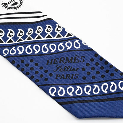 Hermes Scarf Twilly Scarves Navy — view 4