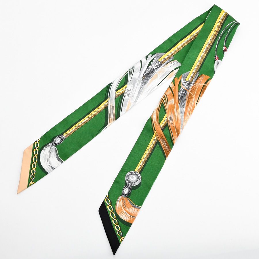 Hermes Scarf Twilly Scarves Green — view 2
