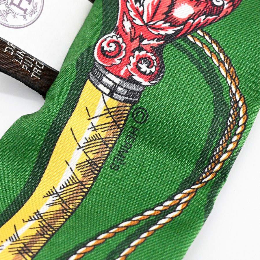 Hermes Scarf Twilly Scarves Green — view 5