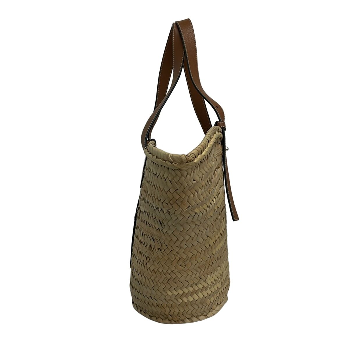 Loewe Tote Basket Beige Dark Brown Navy Leather — view 4