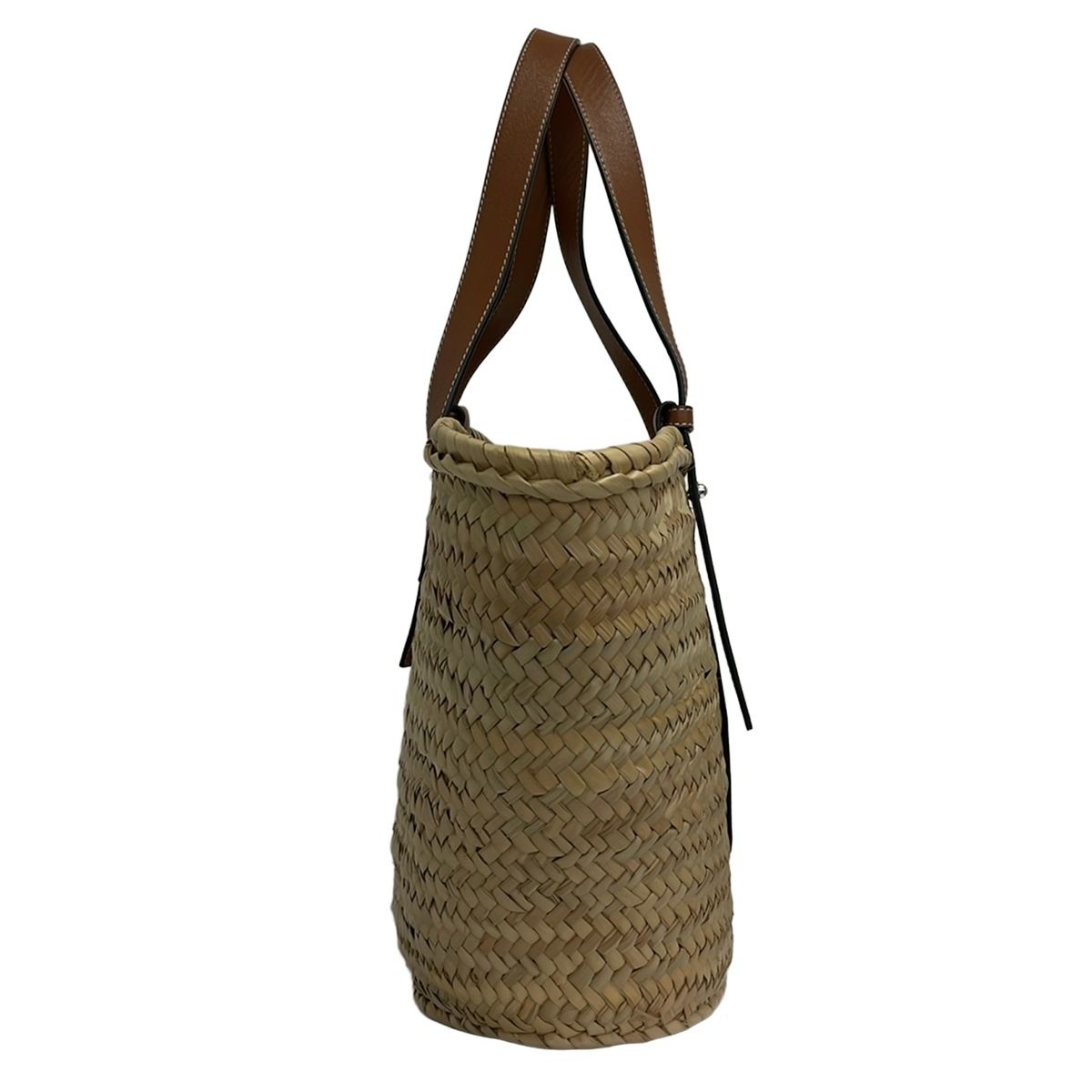 Loewe Tote Basket Beige Dark Brown Navy Leather — view 2