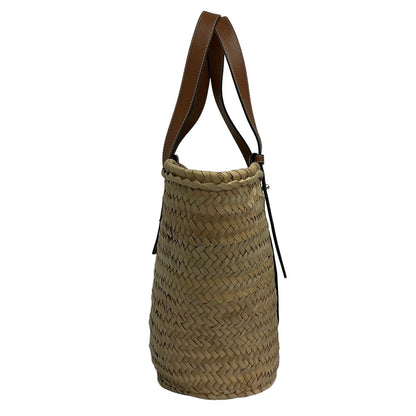 Loewe Tote Basket Beige Dark Brown Navy Leather — view 2