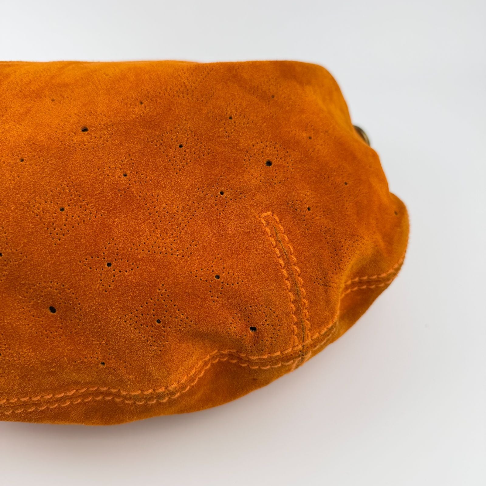 Louis Vuitton Monogram GM Shoulder Bag Bo Orange Suede Vintage — view 7