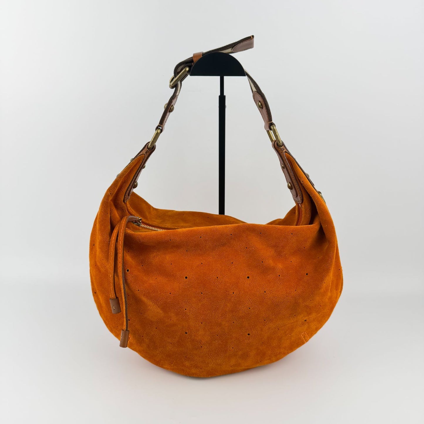 Louis Vuitton Monogram GM Shoulder Bag Bo Orange Suede Vintage — view 3