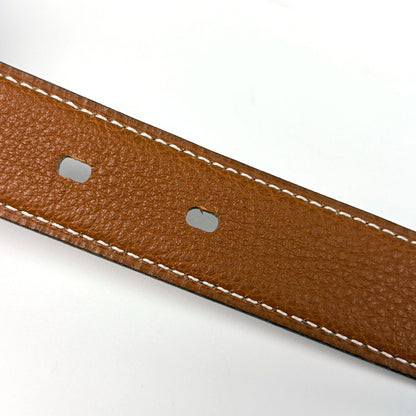 Hermes Hapi Reversible Belt Leather Bordeaux Brown — view 3