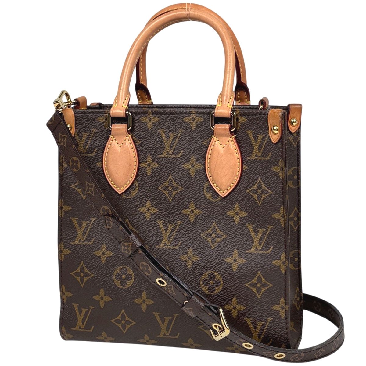 Louis Vuitton Sac Plat BB 2-Way Shoulder Bag Monogram Brown