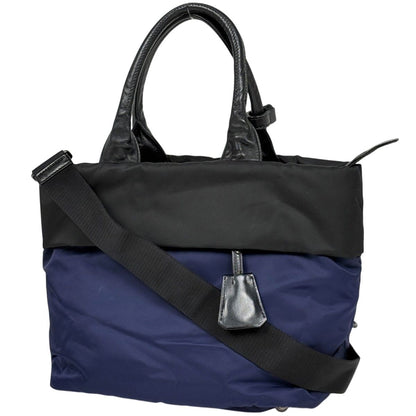 Prada Handbag 2-Way Tessuto Nylon Navy Nero