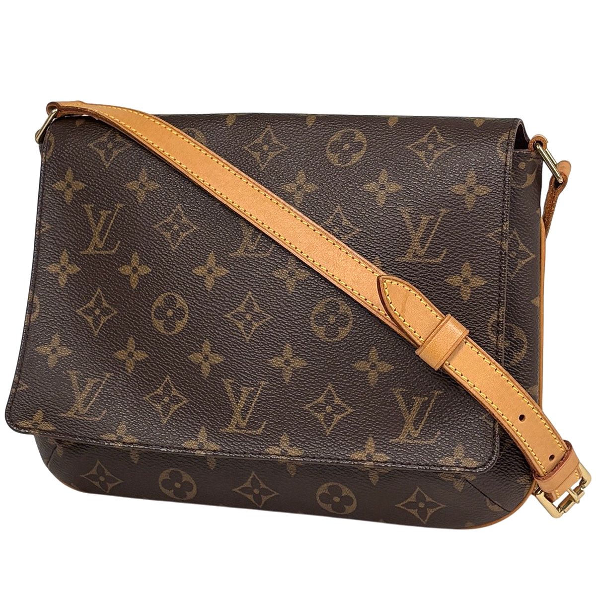 Louis Vuitton Musette Tango Long Shoulder Bag Monogram Brown