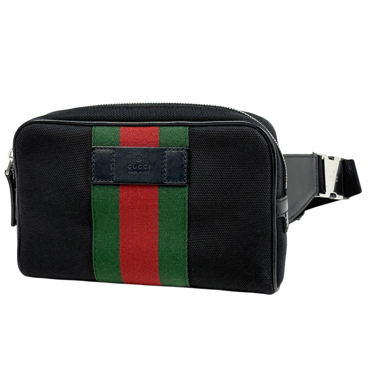Gucci Sherry Line Waist Bag Web Canvas Black