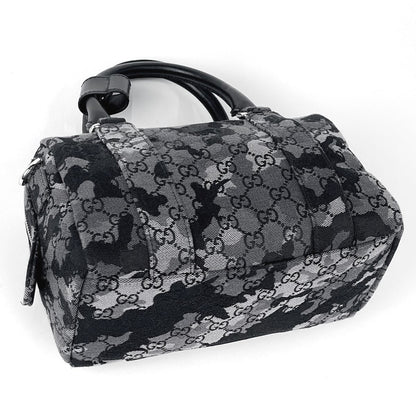 Gucci Mini Duffel 2-Way Camouflage GG Pattern Mini Boston Handbag Denim Black — view 2