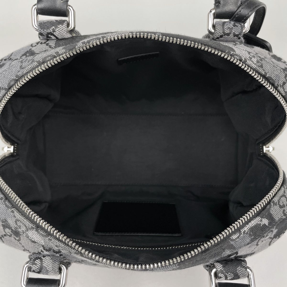 Gucci Mini Duffel 2-Way Camouflage GG Pattern Mini Boston Handbag Denim Black — view 7