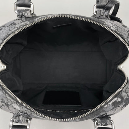 Gucci Mini Duffel 2-Way Camouflage GG Pattern Mini Boston Handbag Denim Black — view 7