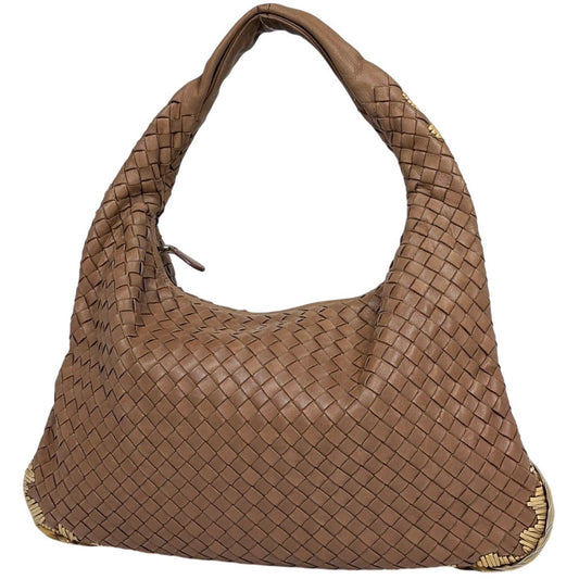 Bottega Veneta Intrecciato Shoulder Bag Leather Brown
