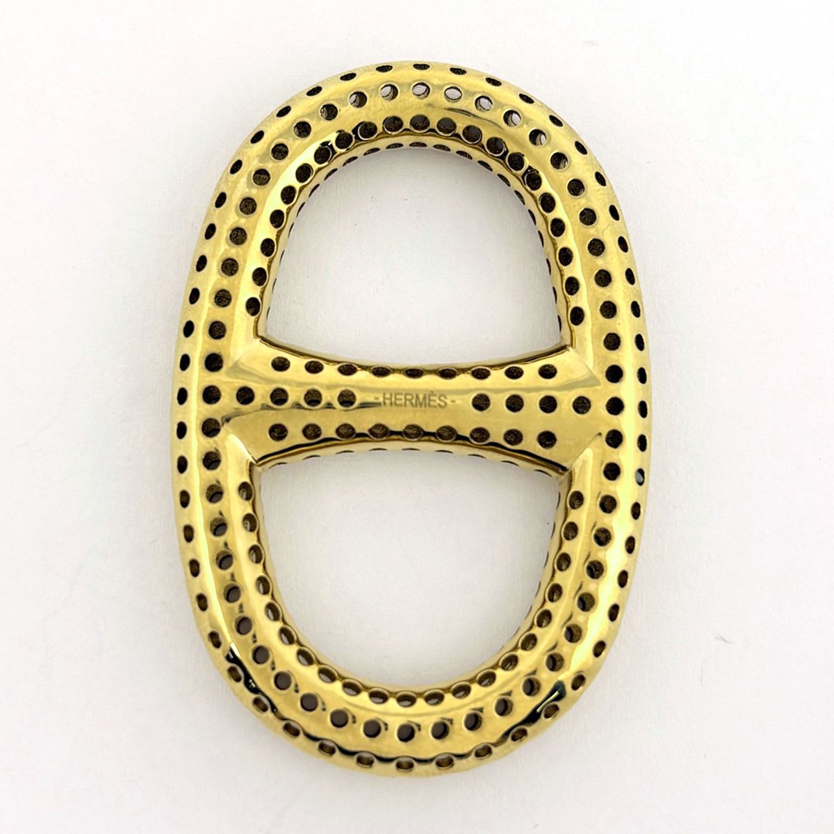 Hermes Chaine D'ancre Scarf Ring Perforet Gold Plated — view 4