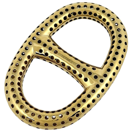 Hermes Chaine D'ancre Scarf Ring Perforet Gold Plated