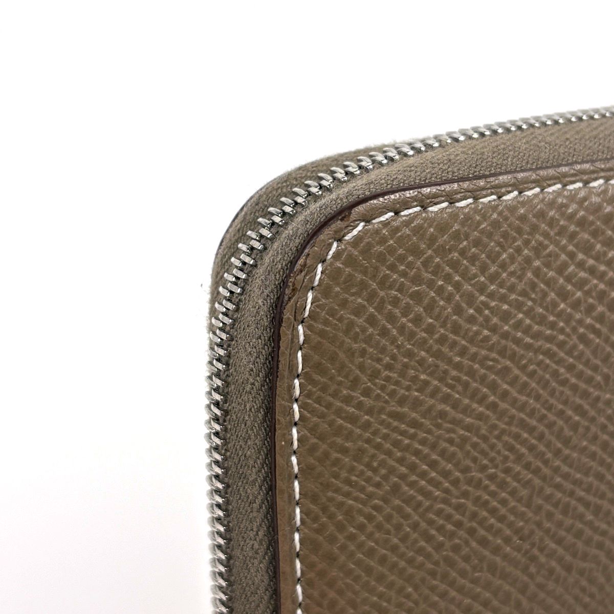 Hermes Azap Long Silk in Zip Around Wallet Veau Etoupe — view 3