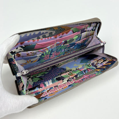 Hermes Azap Long Silk in Zip Around Wallet Veau Etoupe — view 5