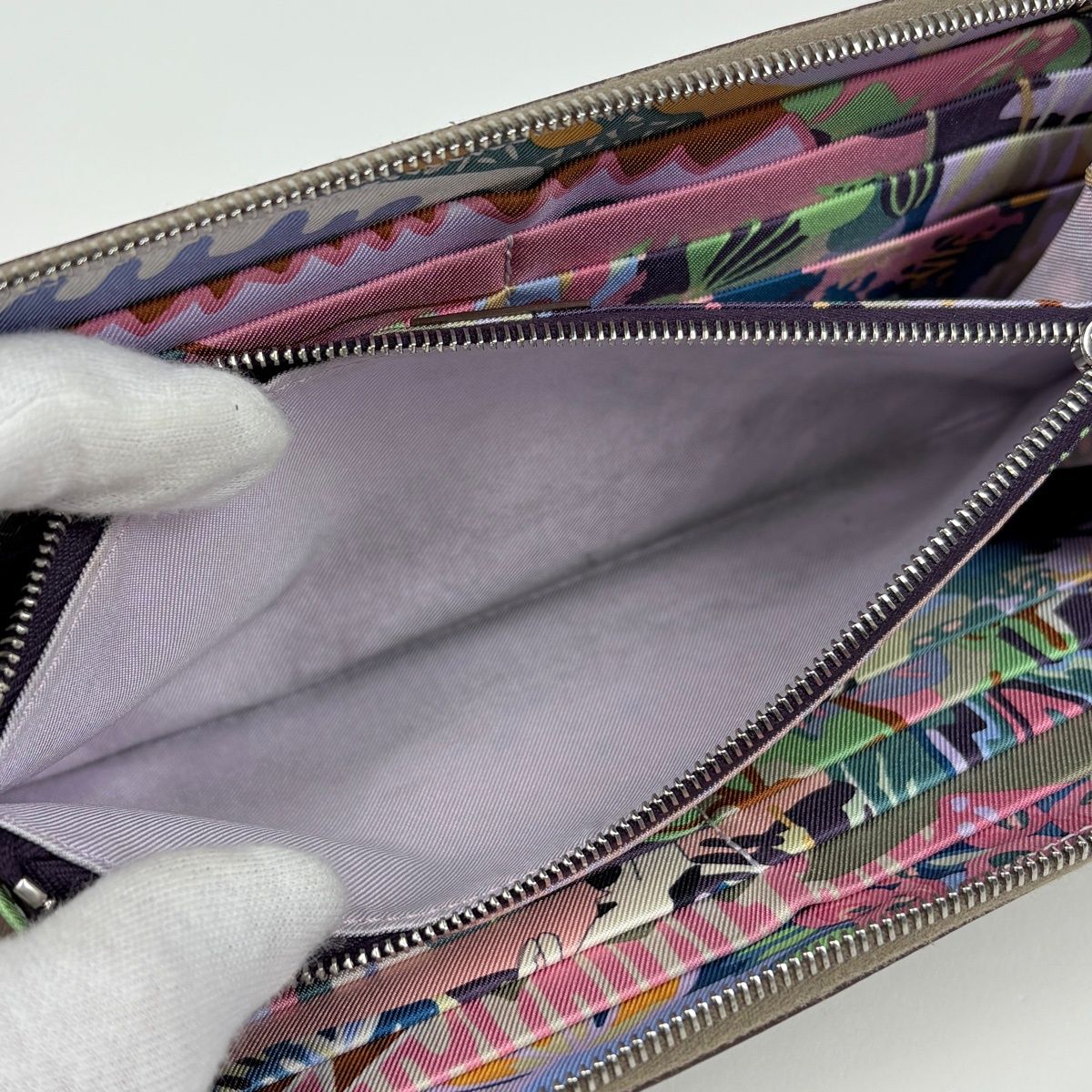 Hermes Azap Long Silk in Zip Around Wallet Veau Etoupe — view 6