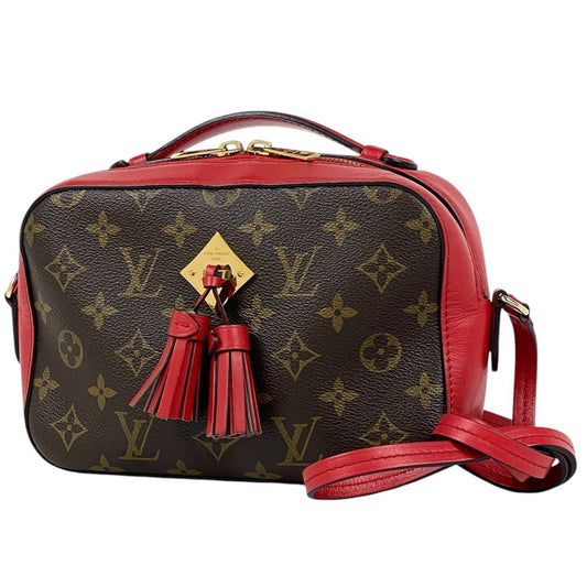 Louis Vuitton Saintonge Crossbody Shoulder Bag Monogram Brown Coquelicot