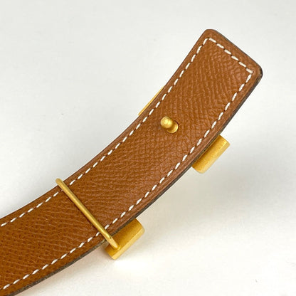 Hermes Constance Reversible Belt Leather Yellow Brown — view 4