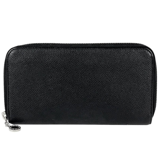 Bvlgari Zip Around Wallet Classico Leather Black
