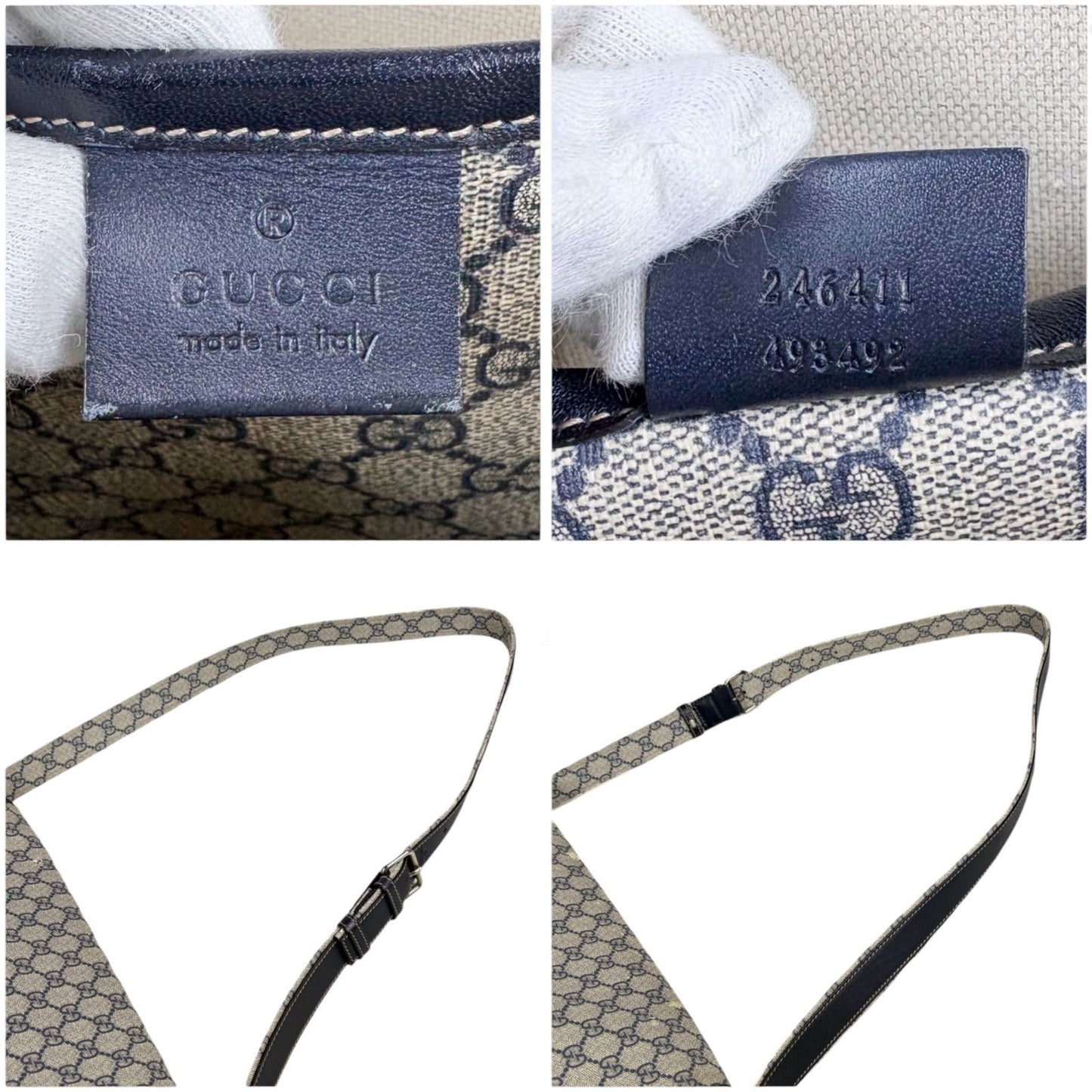 Gucci Messenger Bag GG Supreme Sherry Line Navy — view 7