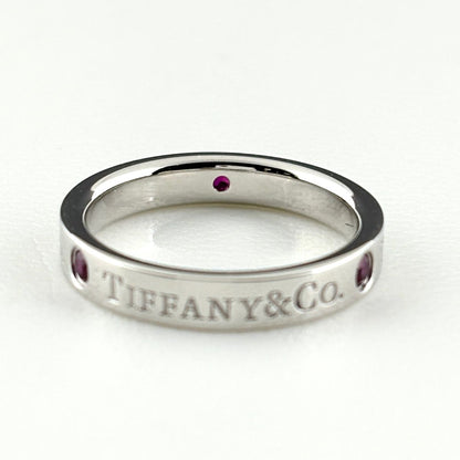Tiffany & Co Flat Band Ring Platinum Ruby — view 3